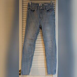 Kensie Striped Vintage Luxe Ultimate High Rise Denim Skinny Jeans | Size 6 / 28